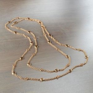 Gold-Tone  Long Necklace and Earrings Set